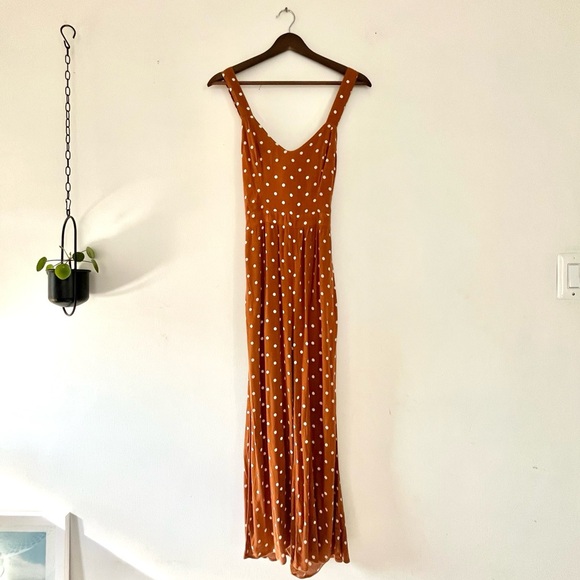 American Eagle Polka Dot Sleeveless Tie Back Jumpsuit Women’s XS - Picture 4 of 8